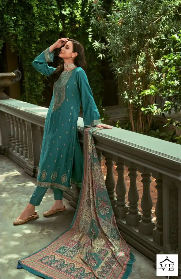 Ibiza Zaridaar Pure Viscose Pashmina Jacquard Wholesale Winter Suit Catalog — Wholesale Salwar Suits, MPA wholesale from Surat - Gallery Image 2