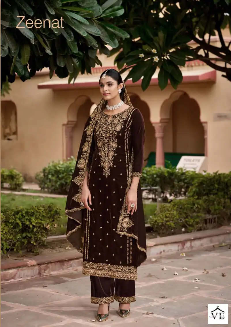 Sargam Zeenat Premium 9000 Velvet Wholesale Designer Winter Wear Salwar Suit Catalog — Wholesale Salwar Suits, MPA wholesale from Surat - Gallery Image 3