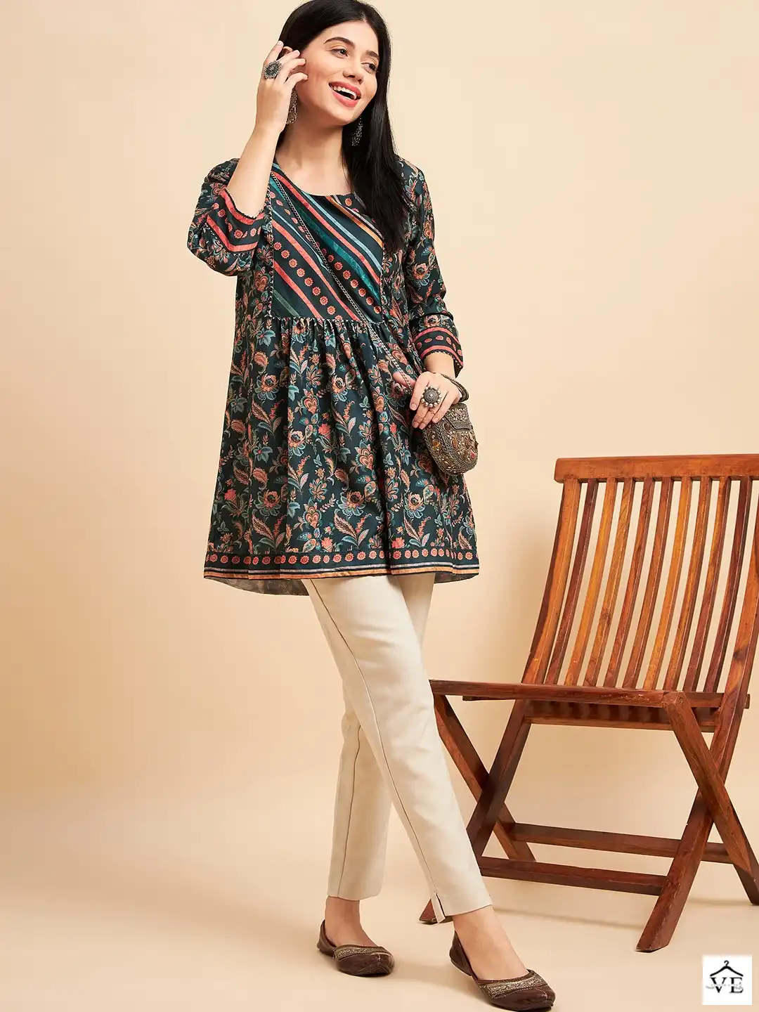 Vardan Ethnic Zeny Vol 10 Chinon Wholesale Designer Kurtis — Wholesale Kurtis, MPA wholesale from Surat - Gallery Image 2