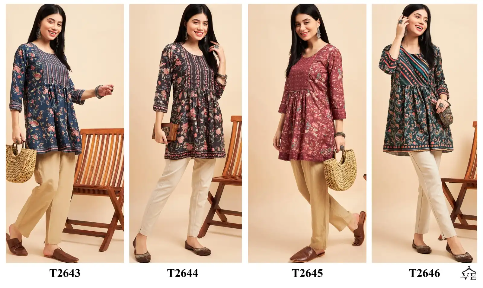Vardan Ethnic Zeny Vol 10 Chinon Wholesale Designer Kurtis — Wholesale Kurtis, MPA wholesale from Surat — view 5