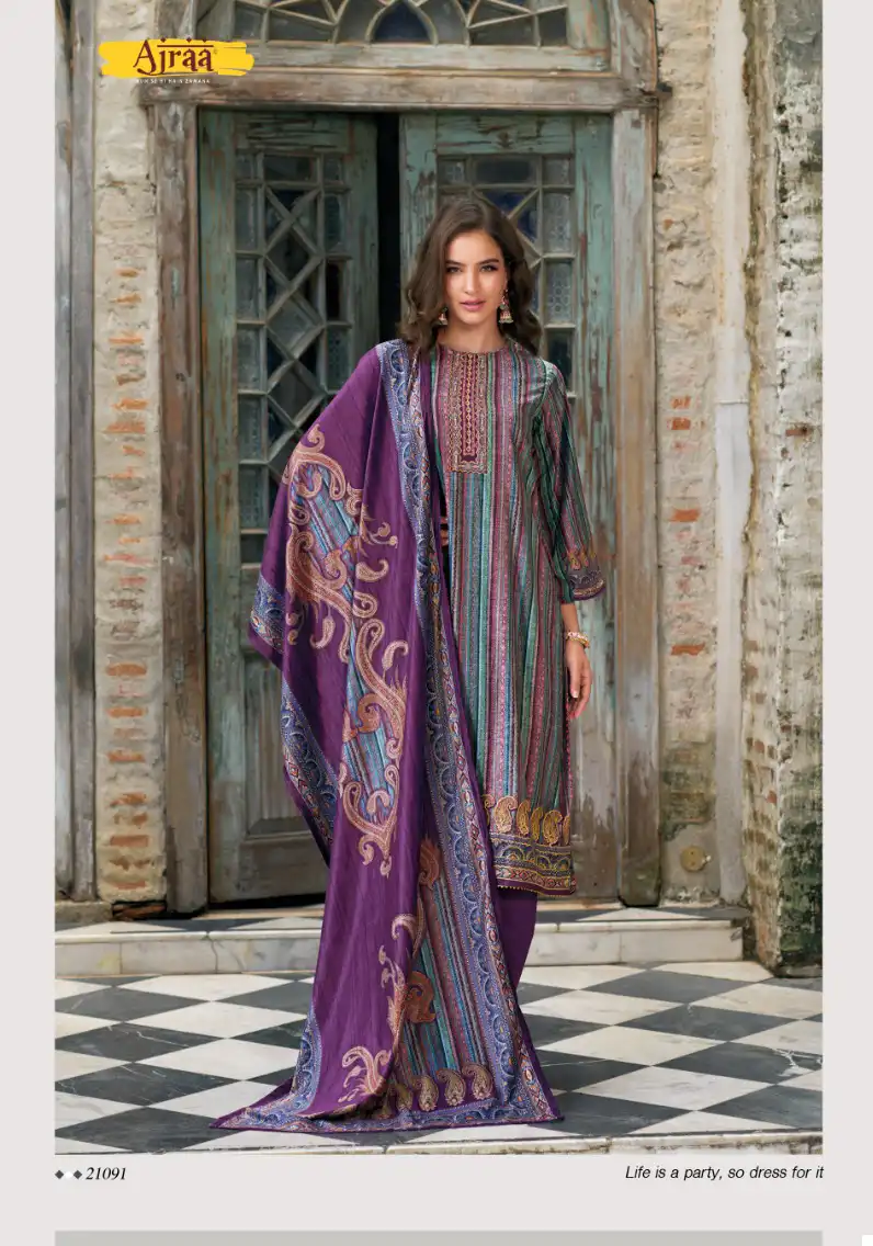 Ajraa Zohra Velvet Digital Prin Wholesale Designer Winter Wear Salwar Suit Catalog — Wholesale Salwar Suits, MPA wholesale from Surat - Gallery Image 2