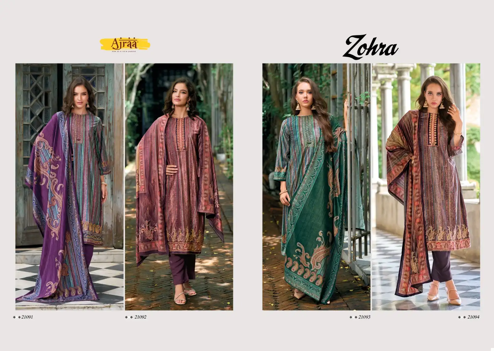 Ajraa Zohra Velvet Digital Prin Wholesale Designer Winter Wear Salwar Suit Catalog — Wholesale Salwar Suits, MPA wholesale from Surat — view 4