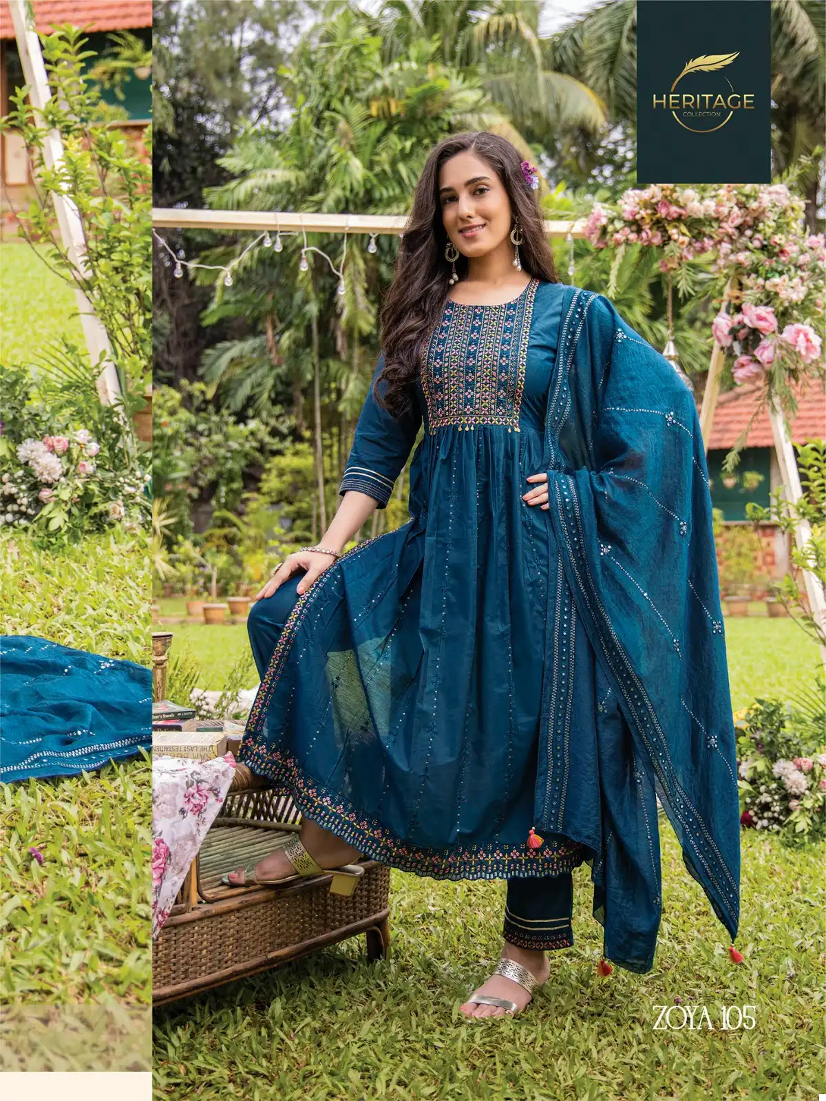 Heritage Zoya Premium Chanderi Silk Wholesale Readymade Suits Catalog — Wholesale Salwar Suits, MPA wholesale from Surat - Gallery Image 2