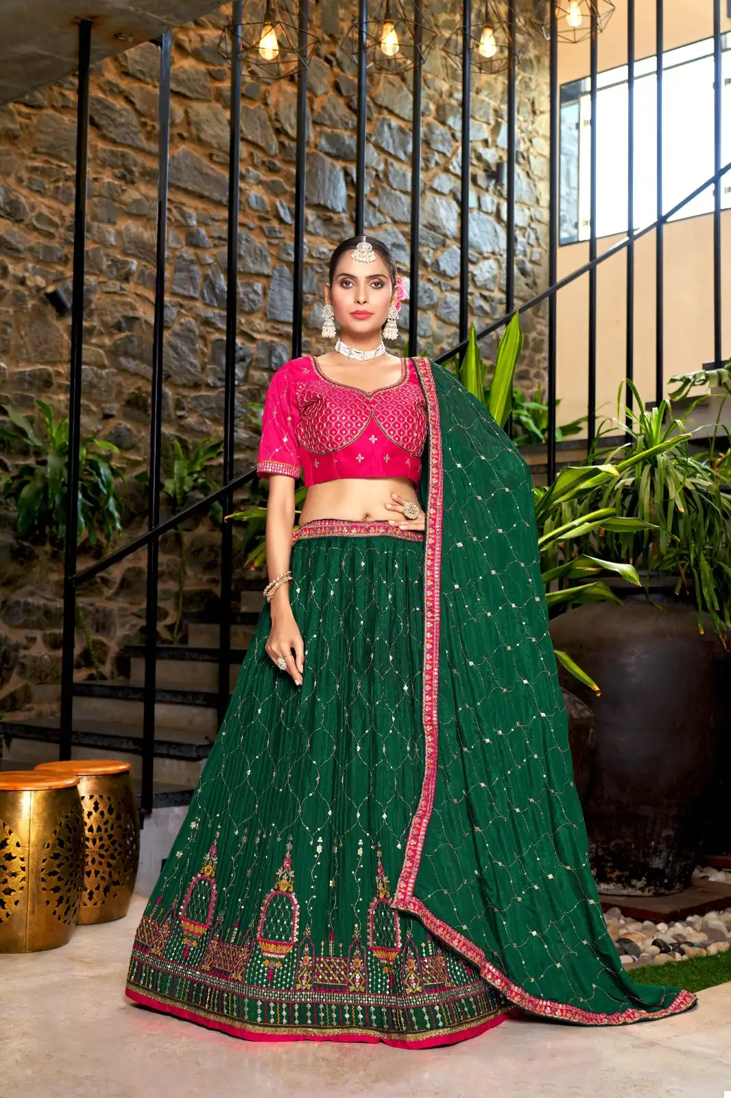 Varni Zeeya-Sanskriti Chinon Crushed Wholesale Lehenga Catalog — Wholesale Lehenga, MPA wholesale from Surat — view 4