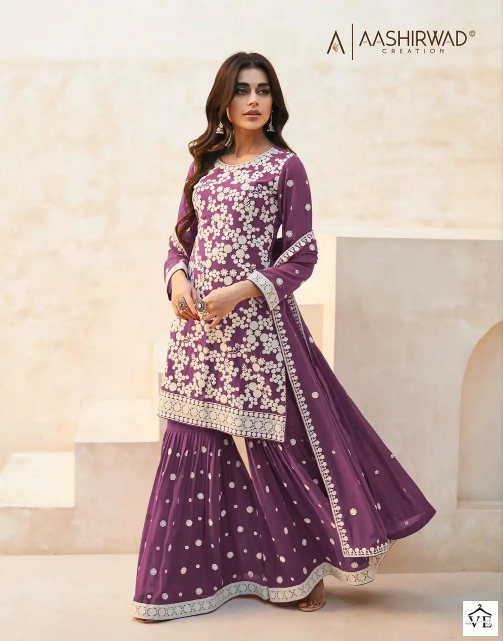 Aashirwad Zohra Real Georgette Wholesale Designer Readymade Salwar Suit — Wholesale Salwar Suits, Aashirwad Creation wholesale from Surat - Gallery Image 3