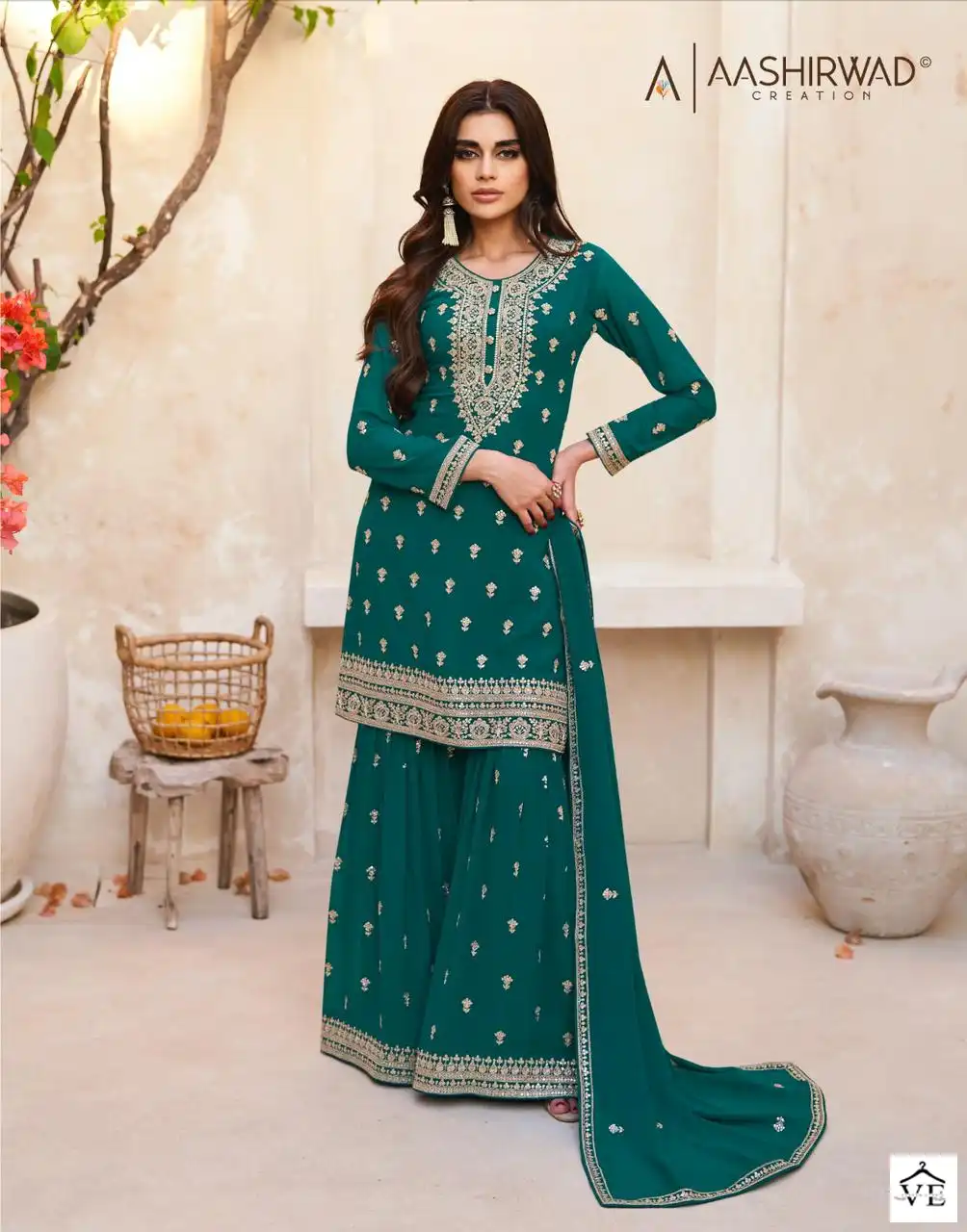 Aashirwad Zohra Real Georgette Wholesale Designer Readymade Salwar Suit — Wholesale Salwar Suits, Aashirwad Creation wholesale from Surat - Gallery Image 4