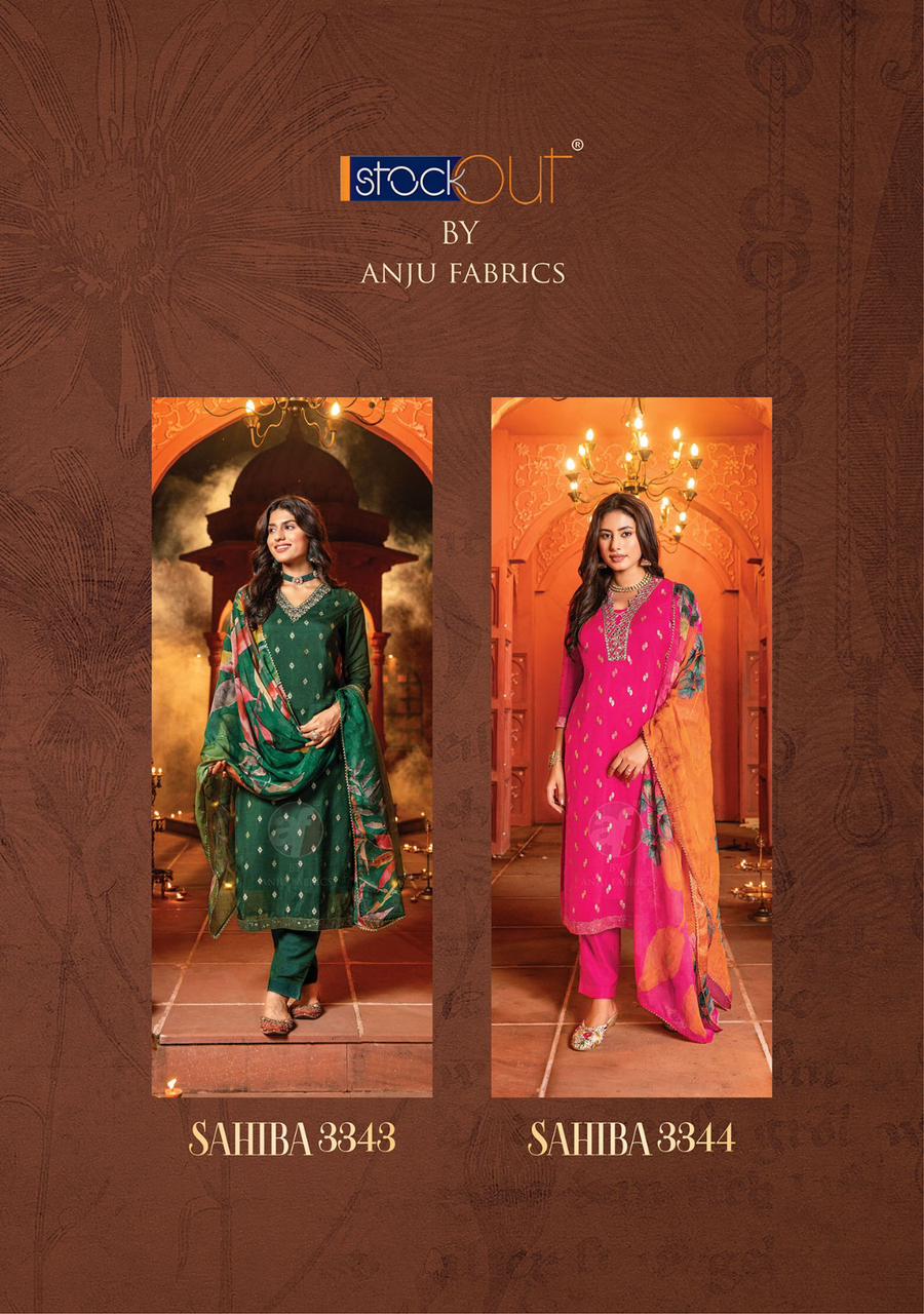 Anju Fabrics Sahiba Vol 3 Organza Wholesale Designer Readymade Salwar Suit Catalog — Wholesale Salwar Suits, MPA wholesale from Surat — view 6