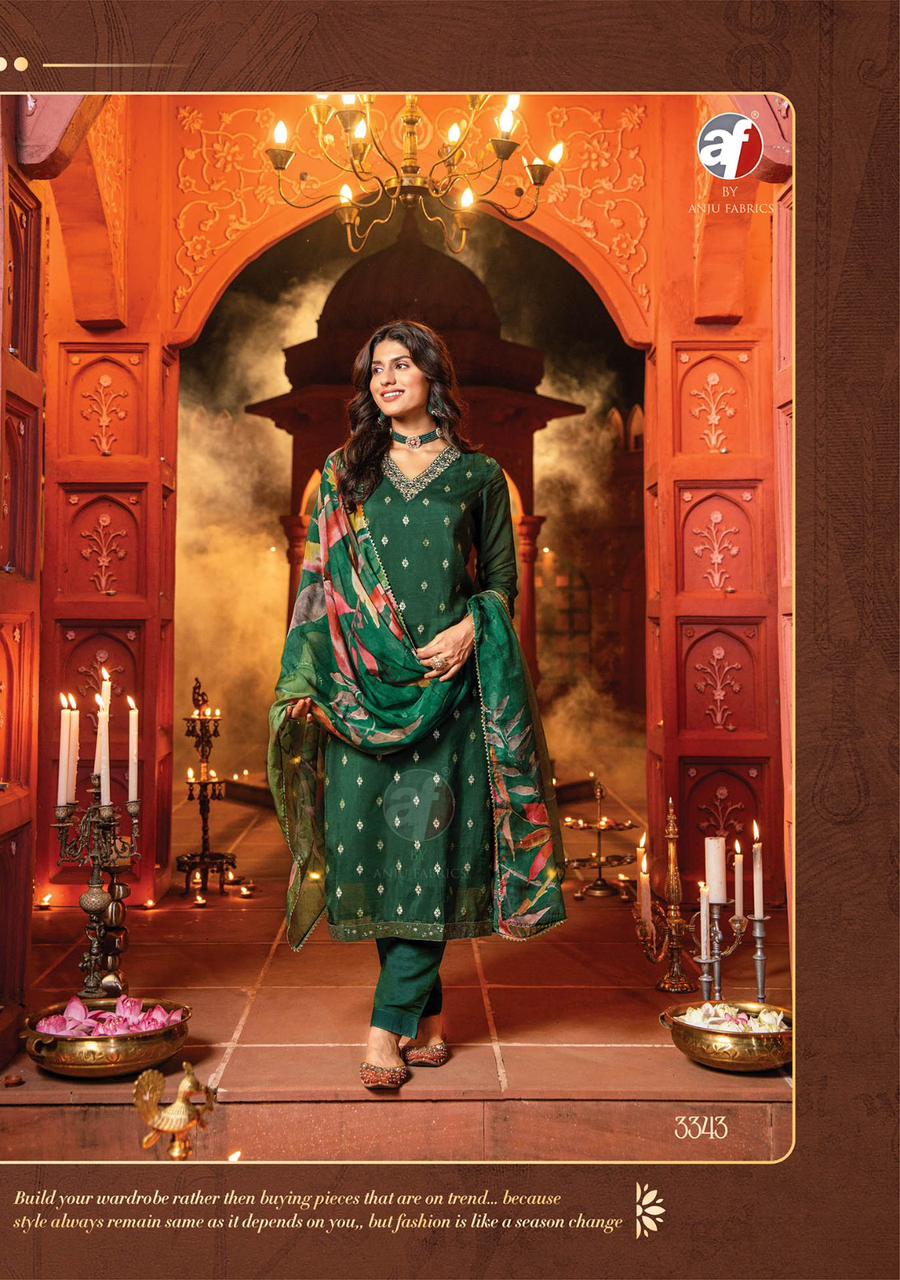 Anju Fabrics Sahiba Vol 3 Organza Wholesale Designer Readymade Salwar Suit Catalog — Wholesale Salwar Suits, MPA wholesale from Surat - Gallery Image 2