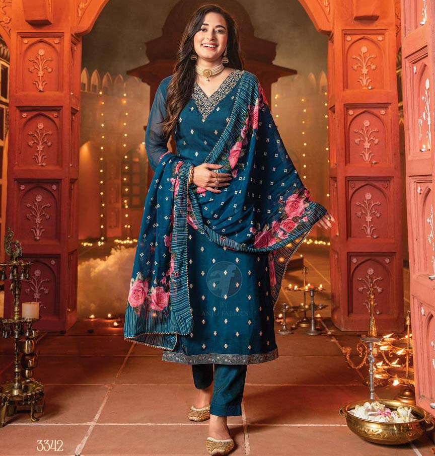 Anju Fabrics Sahiba Vol 3 Organza Wholesale Designer Readymade Salwar Suit Catalog — Wholesale Salwar Suits, MPA wholesale from Surat — view 1