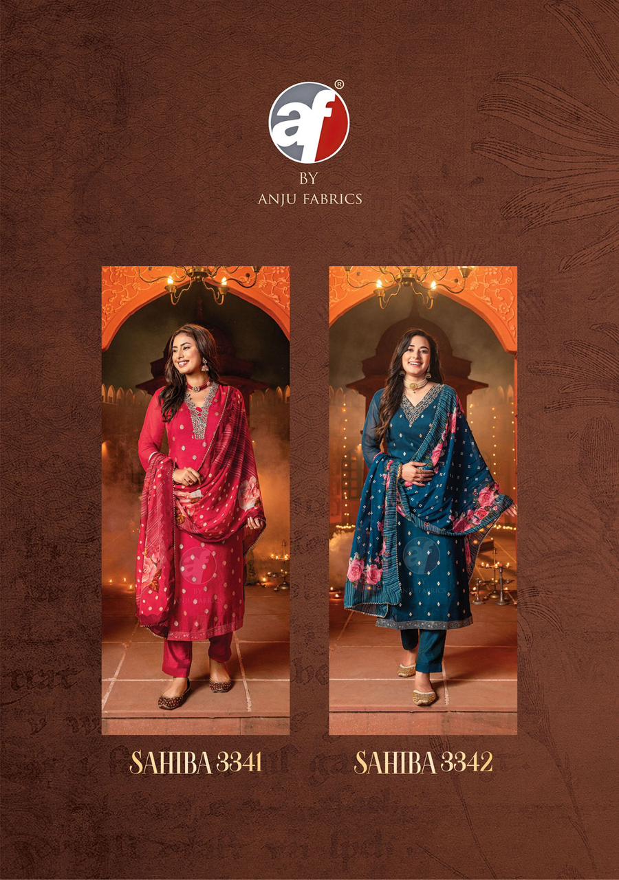 Anju Fabrics Sahiba Vol 3 Organza Wholesale Designer Readymade Salwar Suit Catalog — Wholesale Salwar Suits, MPA wholesale from Surat - Gallery Image 5
