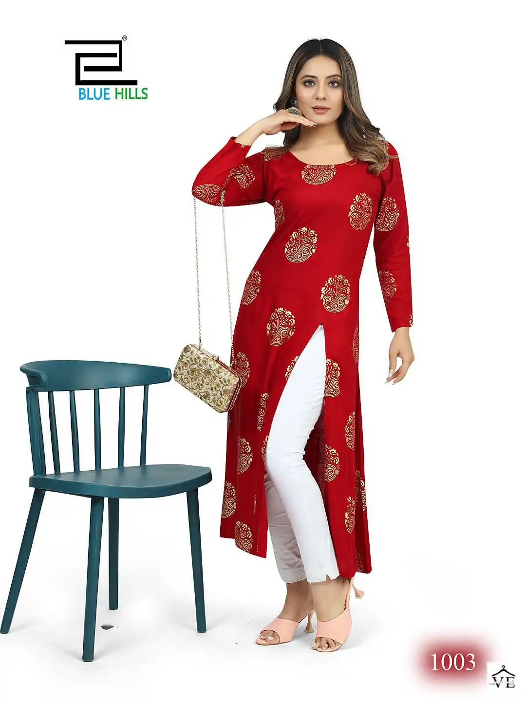 Blue Hills Chandrayaan 3 Rayon 14 Kg Wholesale Long Kurtis Catalog — Wholesale Kurtis, Blue Hills wholesale from Surat - Gallery Image 3