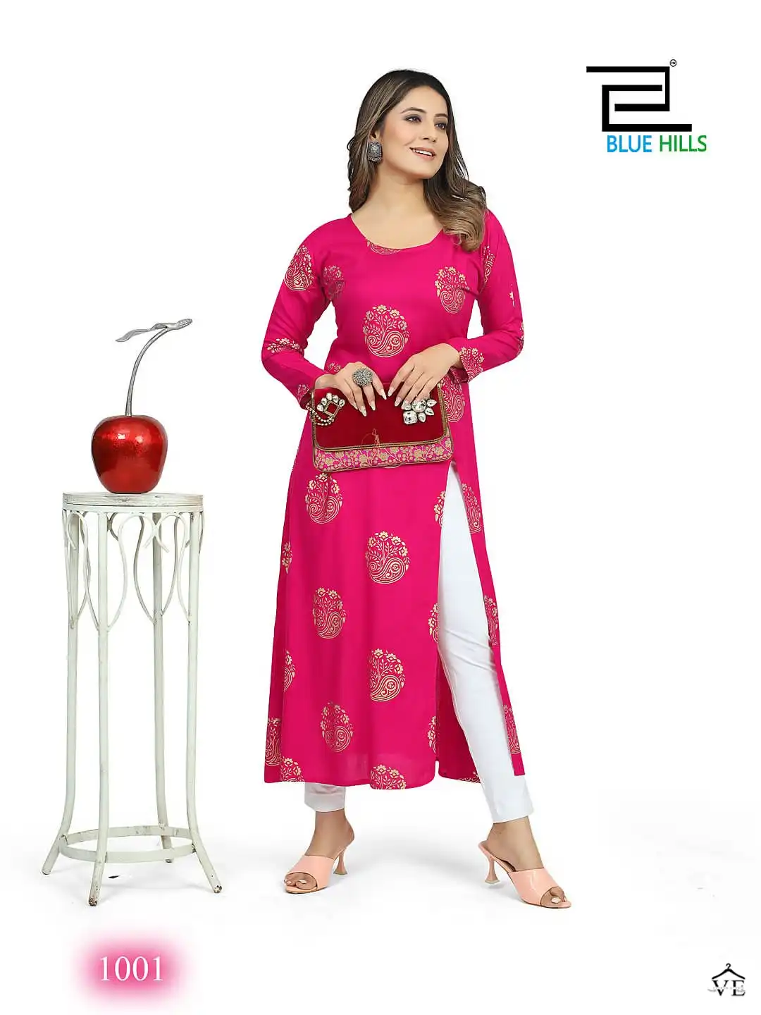 Blue Hills Chandrayaan 3 Rayon 14 Kg Wholesale Long Kurtis Catalog — Wholesale Kurtis, Blue Hills wholesale from Surat - Gallery Image 4