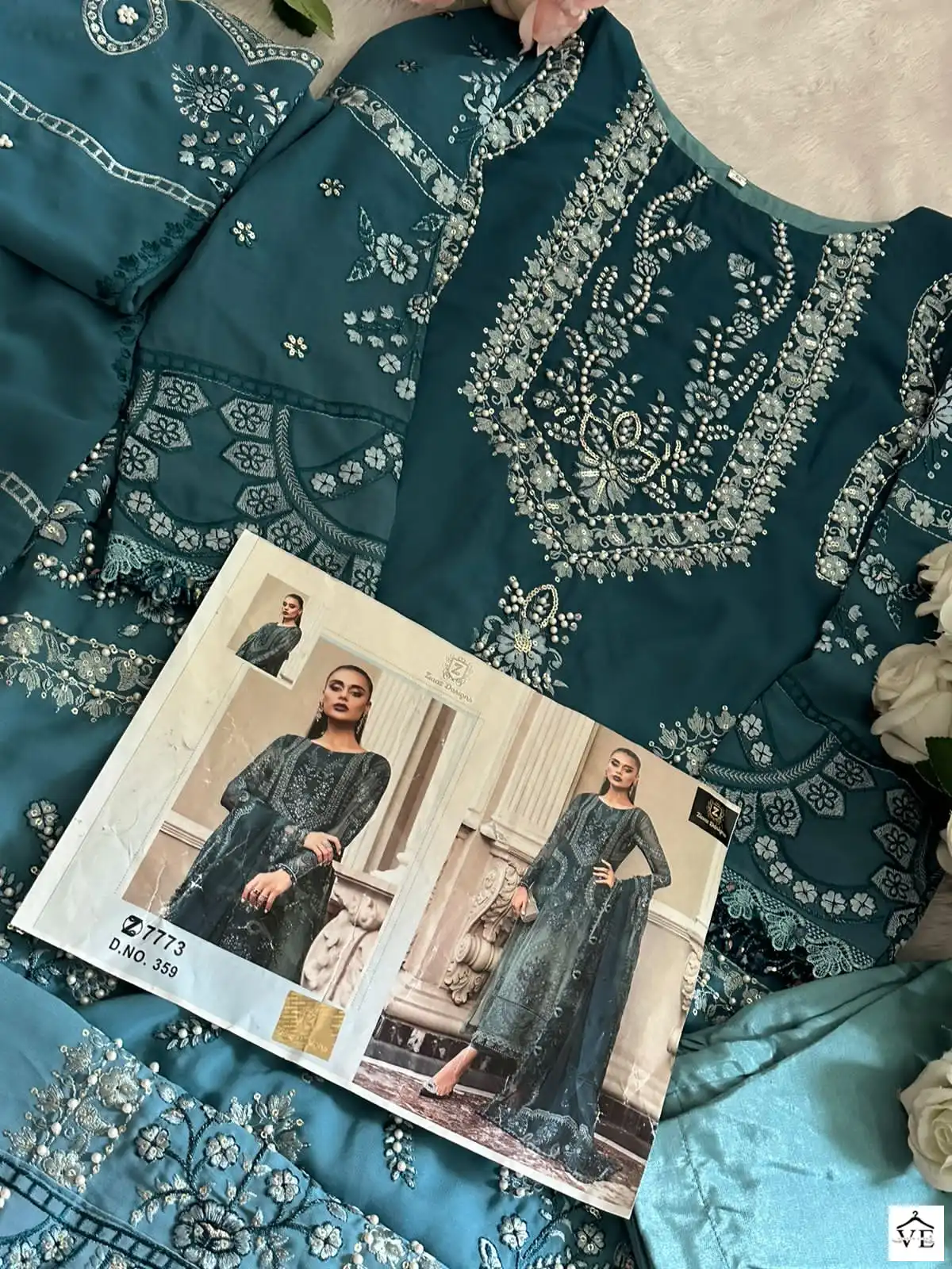 Ziaaz Code 359 Georgette Wholesale Designer Pakistani Salwar Suit — Wholesale Salwar Suits, MPA wholesale from Surat - Gallery Image 2