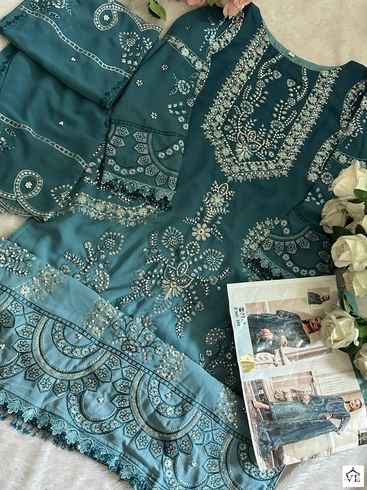 Ziaaz Code 359 Georgette Wholesale Designer Pakistani Salwar Suit — Wholesale Salwar Suits, MPA wholesale from Surat - Gallery Image 4