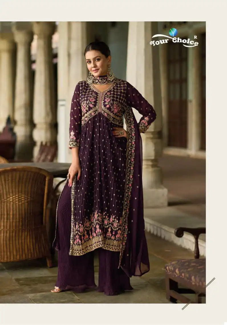 Your Choice Nasha Blooming Georgette Wholesale Dessigner Readymade Suits Catalog — Wholesale Salwar Suits, MPA wholesale from Surat — view 5
