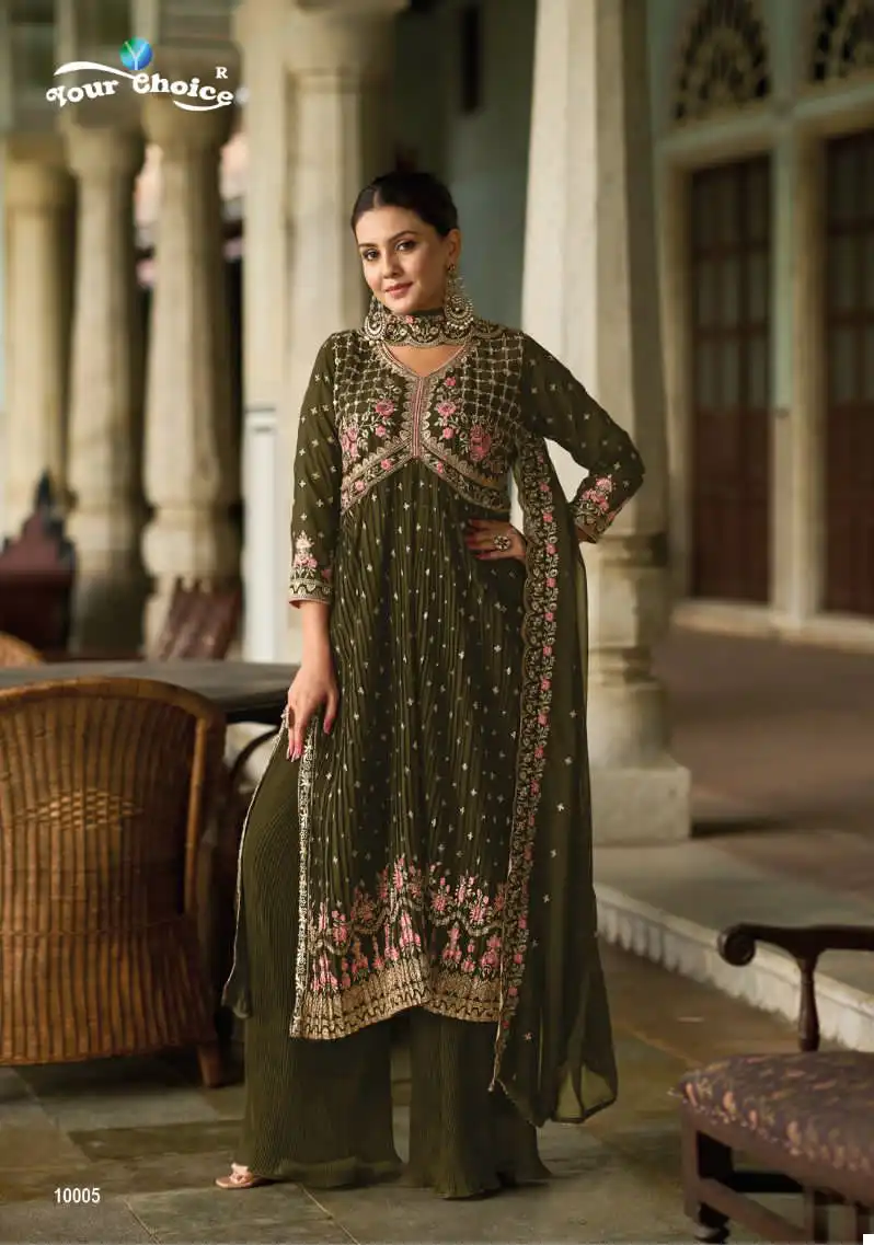 Your Choice Nasha Blooming Georgette Wholesale Dessigner Readymade Suits Catalog — Wholesale Salwar Suits, MPA wholesale from Surat — view 2