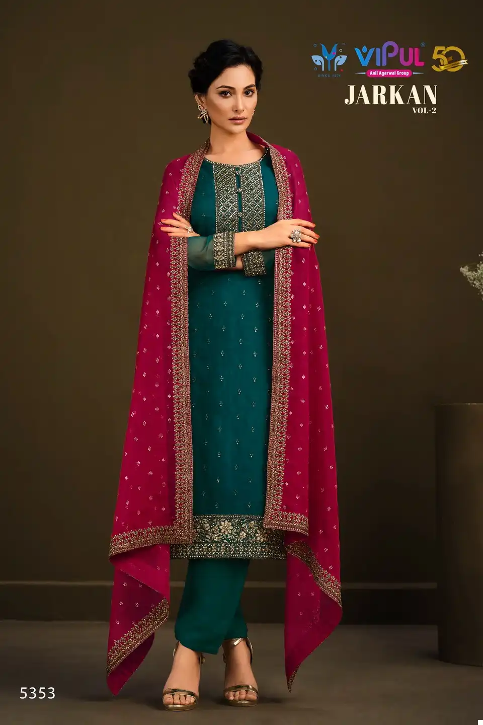 Vipul Jarkan Vol 2 Soft Organza Wholesale Designer Suits Catalog — Wholesale Salwar Suits, MPA wholesale from Surat - Gallery Image 3