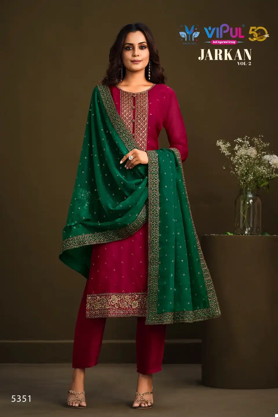 Vipul Jarkan Vol 2 Soft Organza Wholesale Designer Suits Catalog — Wholesale Salwar Suits, MPA wholesale from Surat - Gallery Image 4