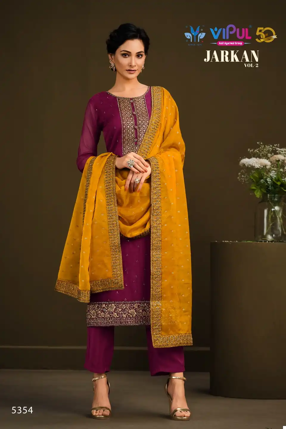 Vipul Jarkan Vol 2 Soft Organza Wholesale Designer Suits Catalog — Wholesale Salwar Suits, MPA wholesale from Surat - Gallery Image 5