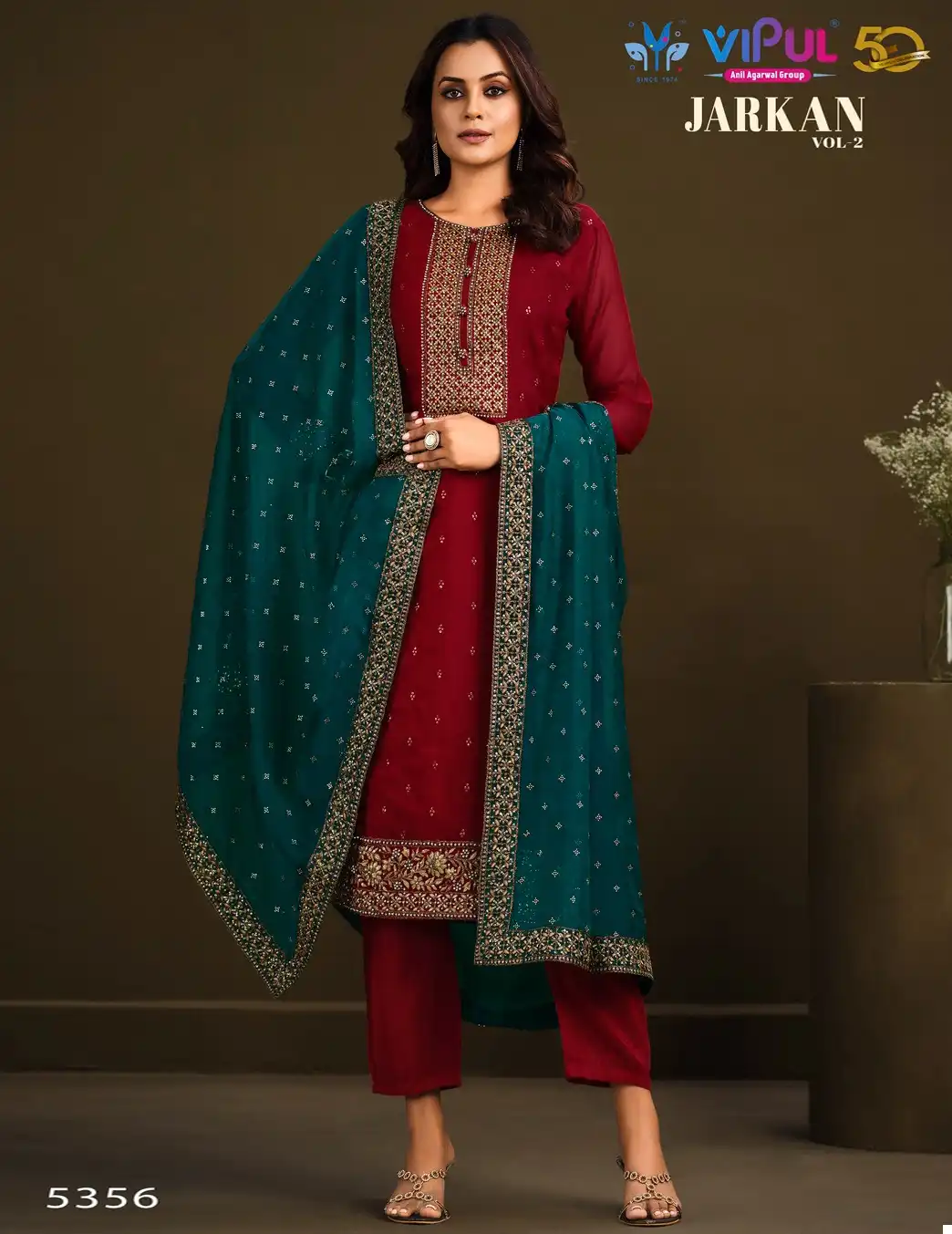 Vipul Jarkan Vol 2 Soft Organza Wholesale Designer Suits Catalog — Wholesale Salwar Suits, MPA wholesale from Surat — view 1