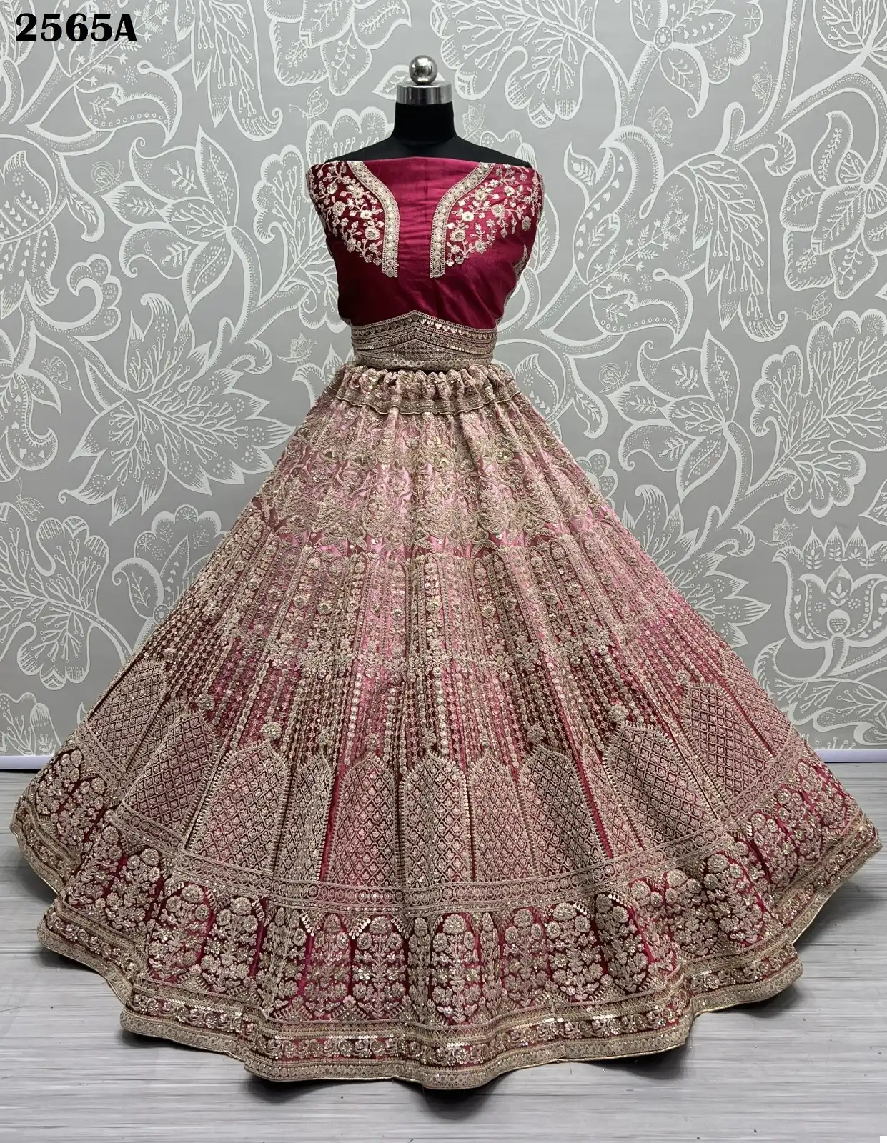 Anjani Art 2565 Velvet Wholesale Bridal Lehenga Catalog — Wholesale Lehenga, MPA wholesale from Surat - Gallery Image 2