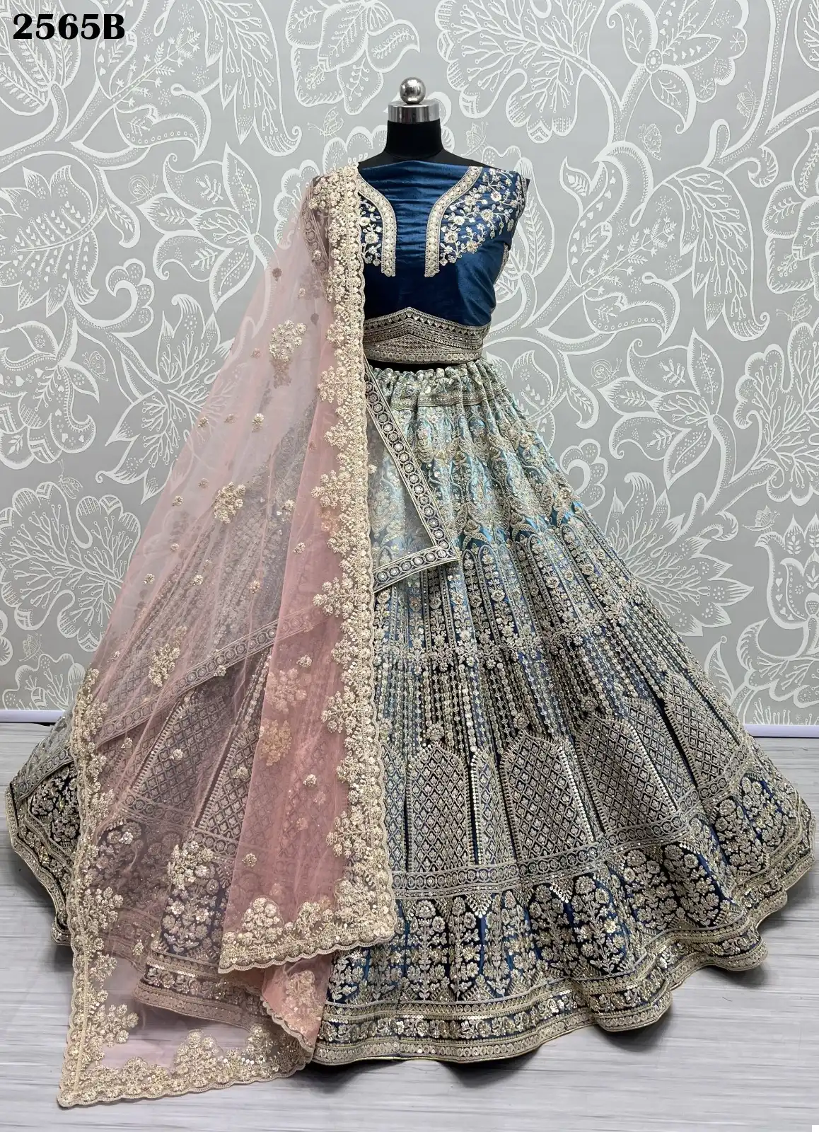 Anjani Art 2565 Velvet Wholesale Bridal Lehenga Catalog — Wholesale Lehenga, MPA wholesale from Surat - Gallery Image 6