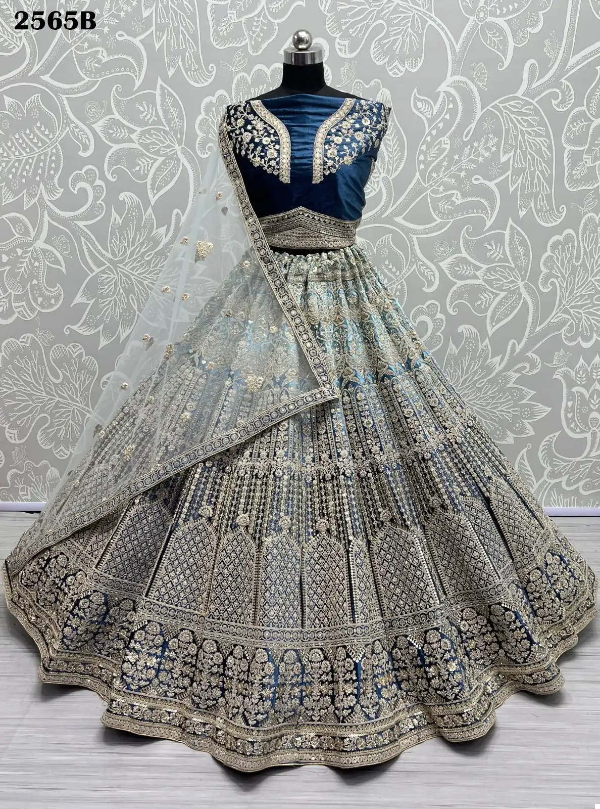 Anjani Art 2565 Velvet Wholesale Bridal Lehenga Catalog — Wholesale Lehenga, MPA wholesale from Surat - Gallery Image 8