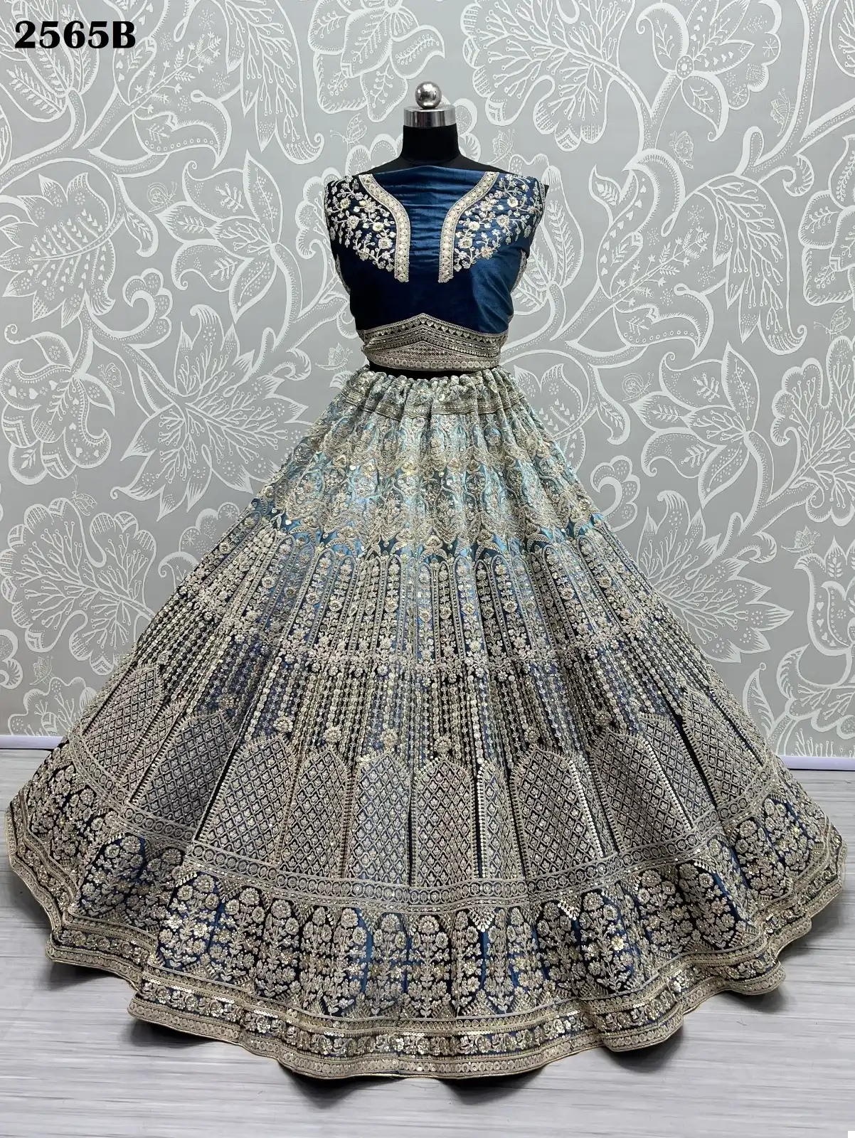 Anjani Art 2565 Velvet Wholesale Bridal Lehenga Catalog — Wholesale Lehenga, MPA wholesale from Surat - Gallery Image 10
