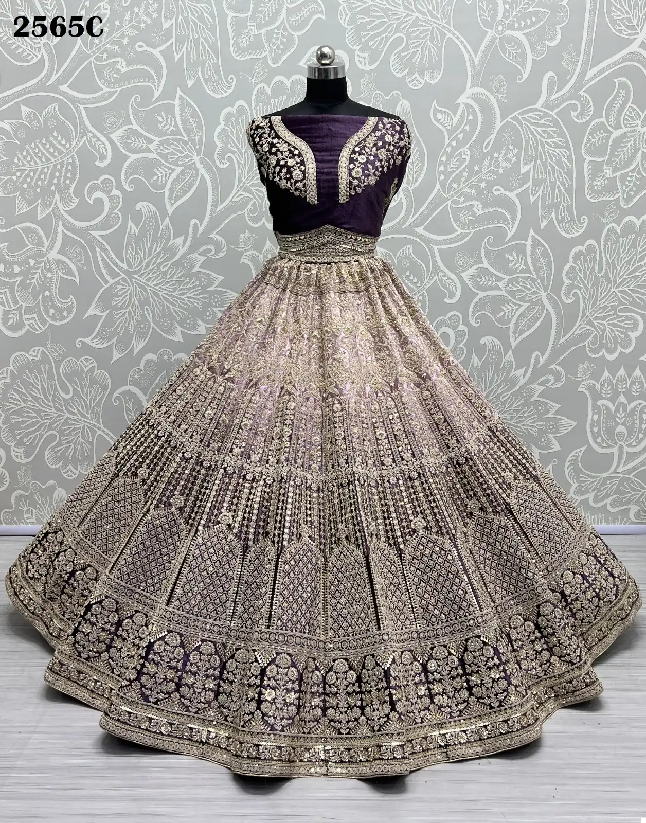 Anjani Art 2565 Velvet Wholesale Bridal Lehenga Catalog — Wholesale Lehenga, MPA wholesale from Surat - Gallery Image 13