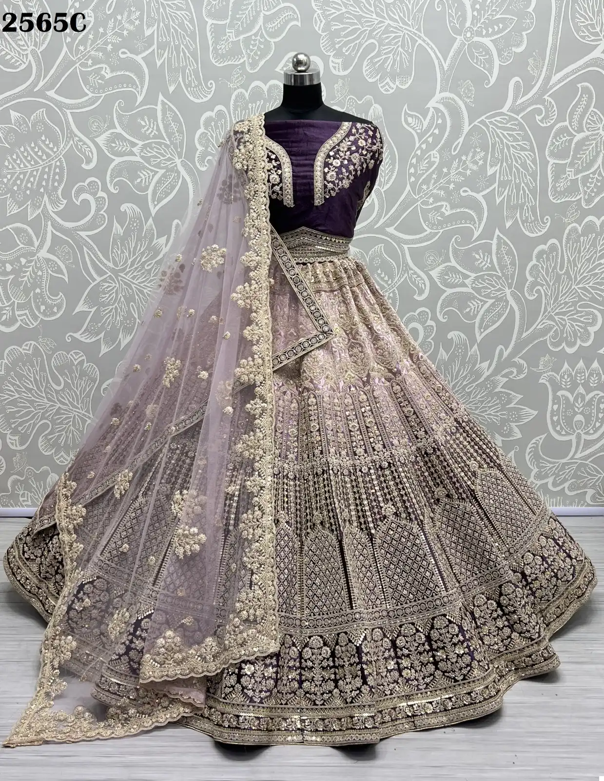Anjani Art 2565 Velvet Wholesale Bridal Lehenga Catalog — Wholesale Lehenga, MPA wholesale from Surat - Gallery Image 15