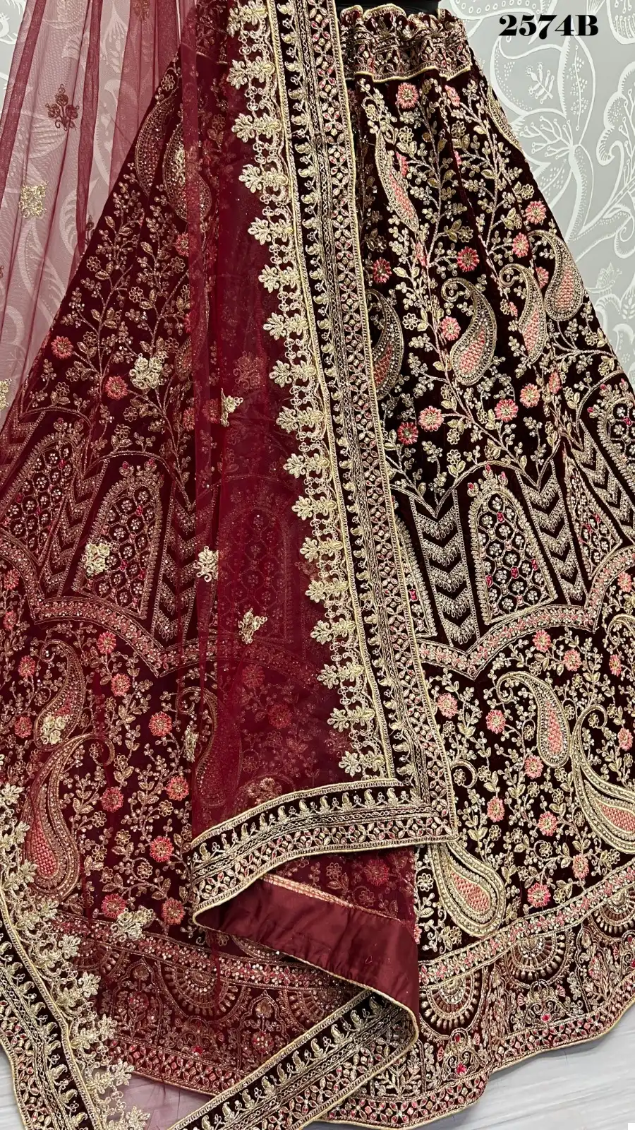 Anjani Art 2574 Velvet Wholesale Bridal Lehenga Catalog — Wholesale Lehenga, MPA wholesale from Surat — view 10