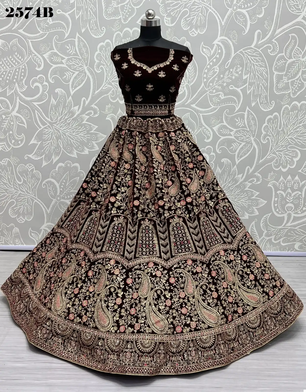 Anjani Art 2574 Velvet Wholesale Bridal Lehenga Catalog — Wholesale Lehenga, MPA wholesale from Surat — view 3