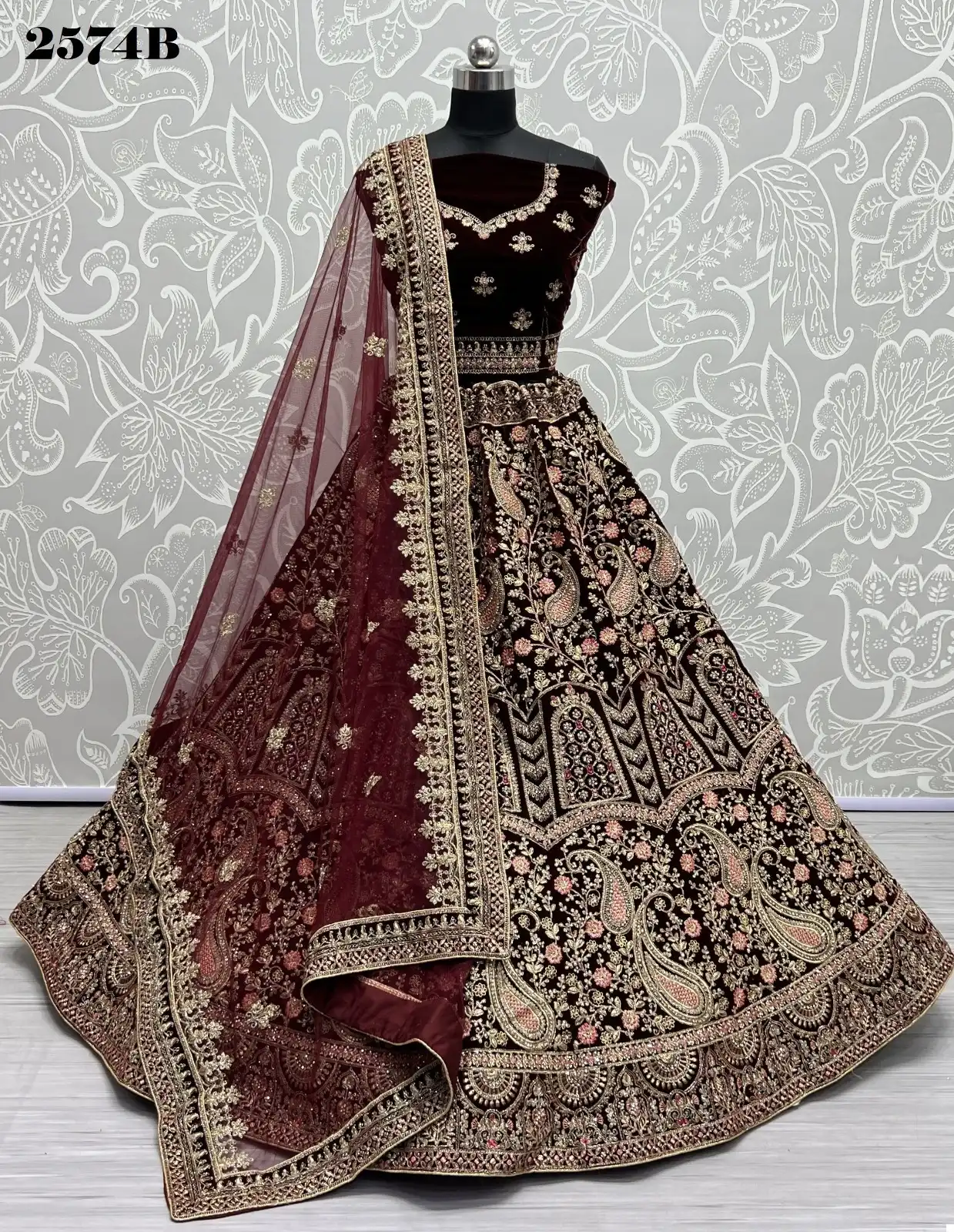Anjani Art 2574 Velvet Wholesale Bridal Lehenga Catalog — Wholesale Lehenga, MPA wholesale from Surat — view 2