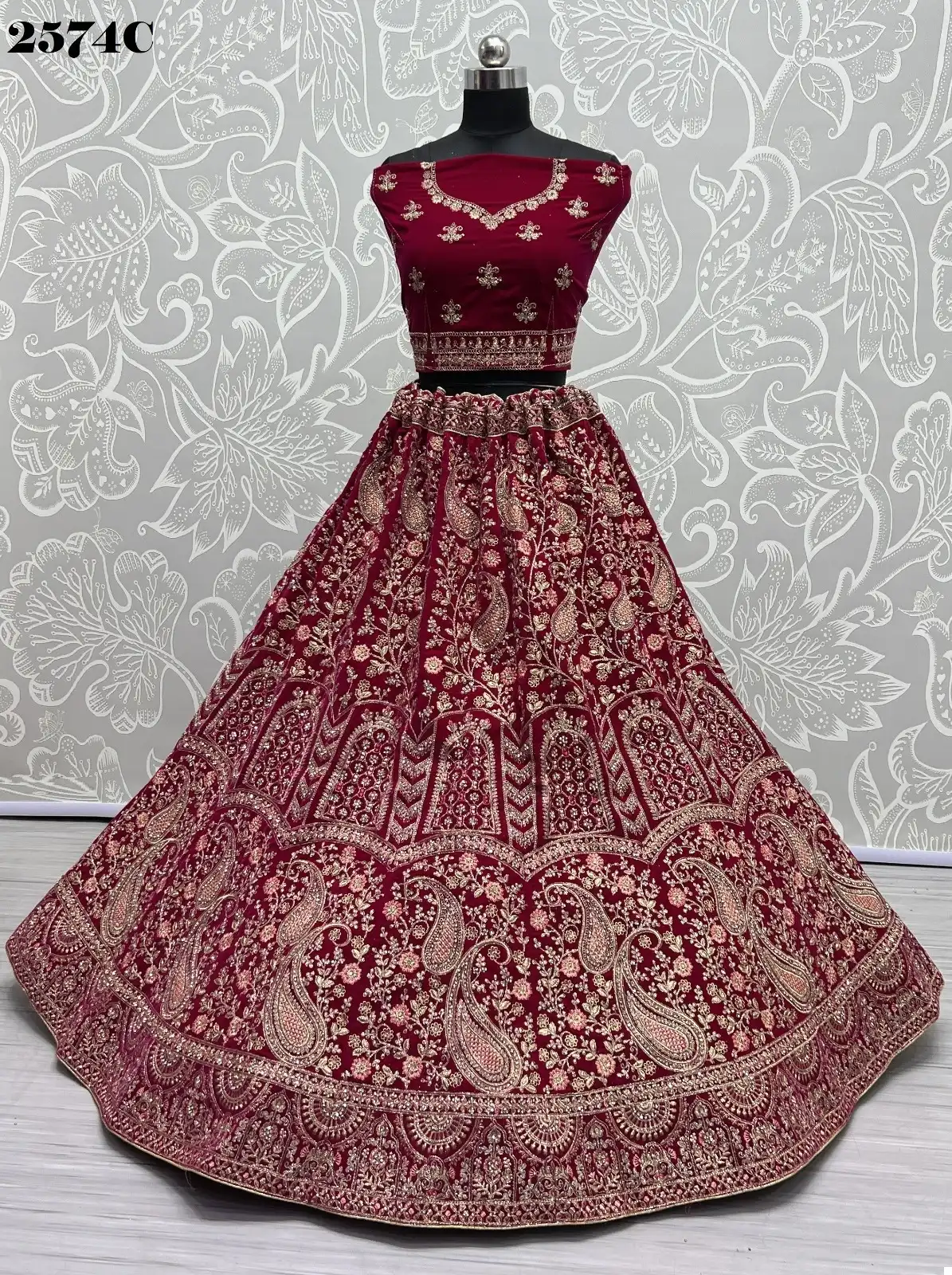 Anjani Art 2574 Velvet Wholesale Bridal Lehenga Catalog — Wholesale Lehenga, MPA wholesale from Surat — view 6