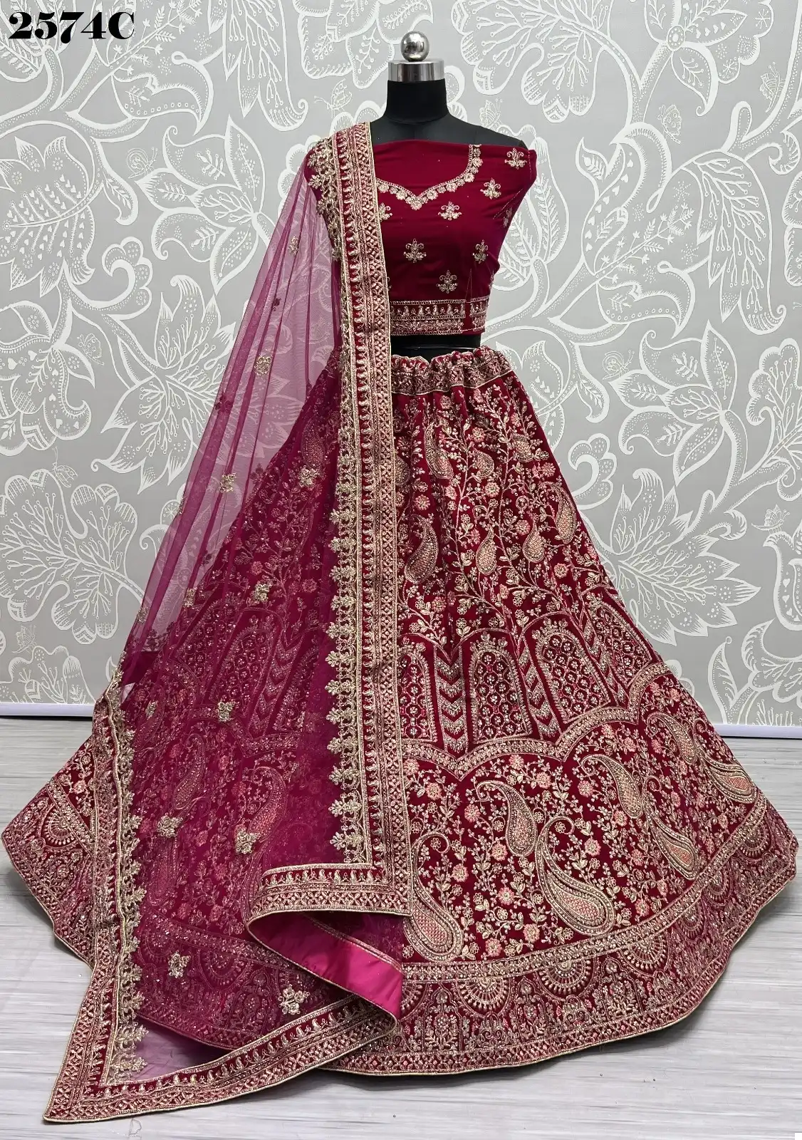 Anjani Art 2574 Velvet Wholesale Bridal Lehenga Catalog — Wholesale Lehenga, MPA wholesale from Surat — view 5