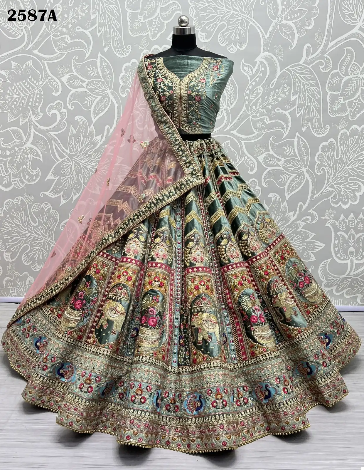 Anjani Art 2587 Velvet Wholesale Lehenga Choli Catalog — Wholesale Lehenga, MPA wholesale from Surat - Gallery Image 11
