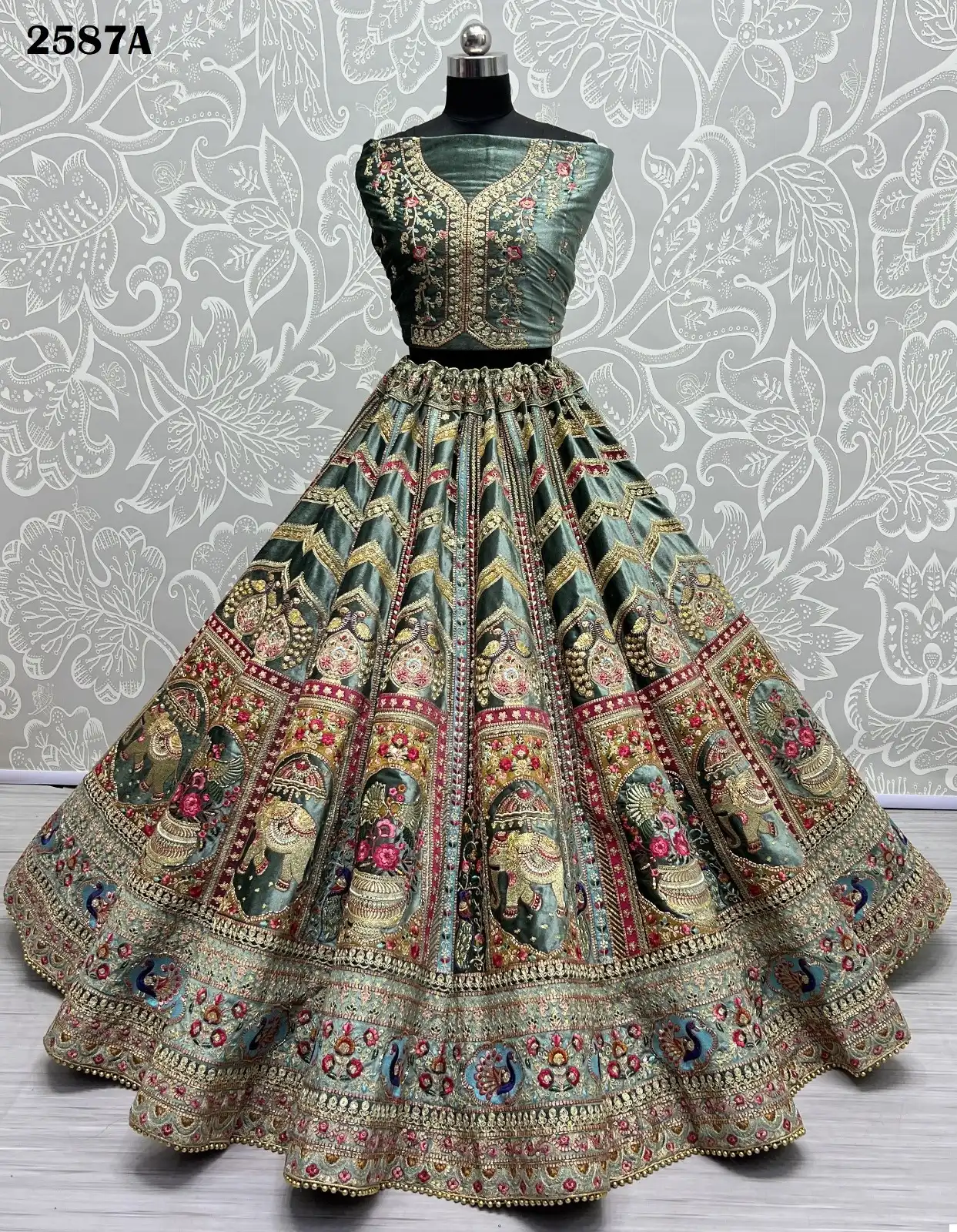 Anjani Art 2587 Velvet Wholesale Lehenga Choli Catalog — Wholesale Lehenga, MPA wholesale from Surat - Gallery Image 12
