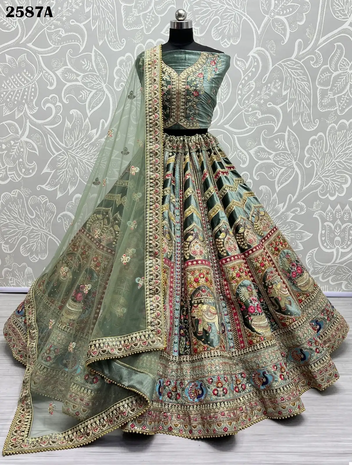 Anjani Art 2587 Velvet Wholesale Lehenga Choli Catalog — Wholesale Lehenga, MPA wholesale from Surat - Gallery Image 13