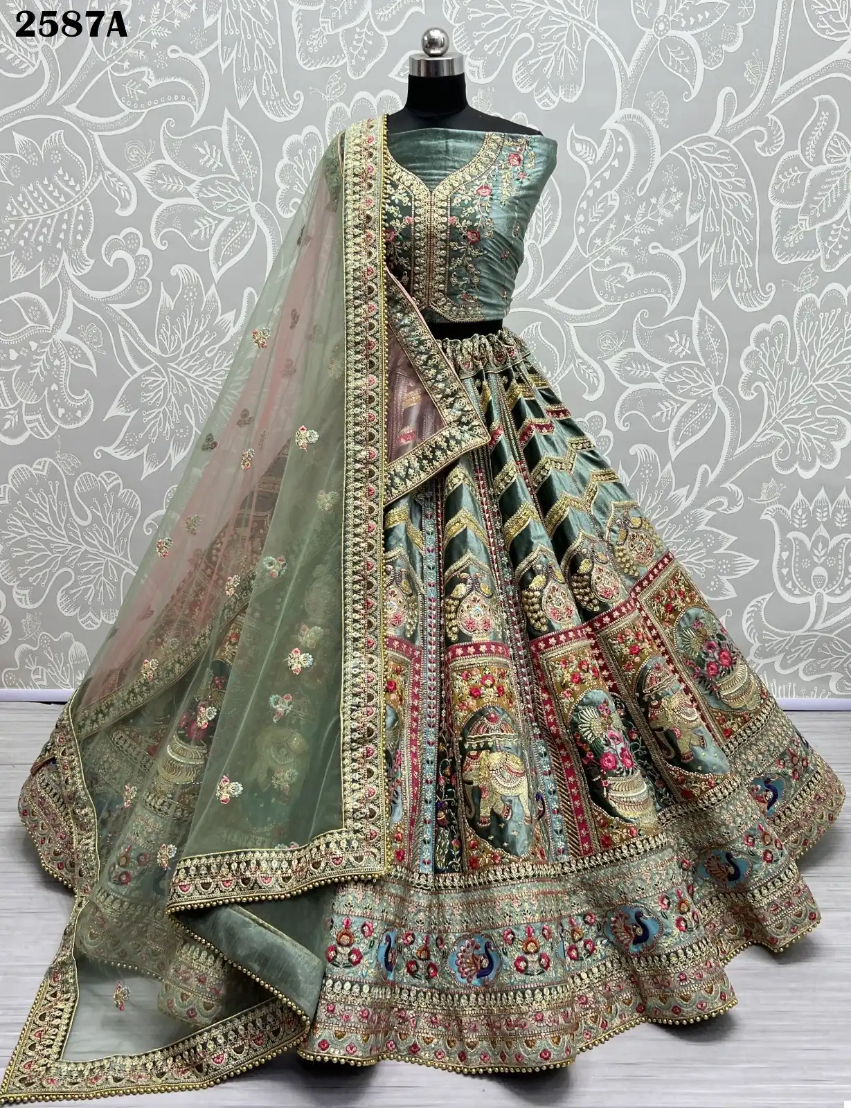 Anjani Art 2587 Velvet Wholesale Lehenga Choli Catalog — Wholesale Lehenga, MPA wholesale from Surat - Gallery Image 8
