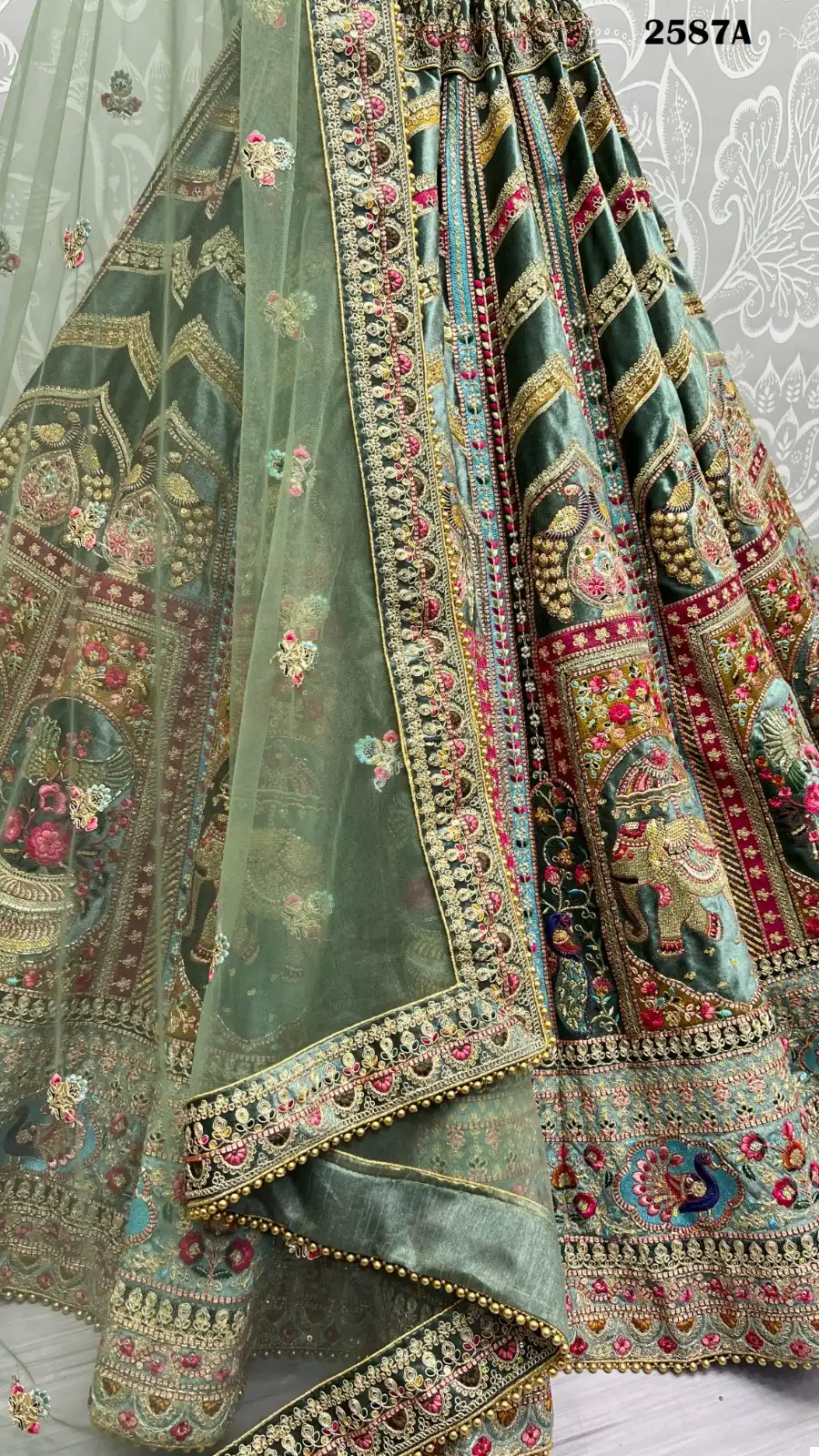 Anjani Art 2587 Velvet Wholesale Lehenga Choli Catalog — Wholesale Lehenga, MPA wholesale from Surat - Gallery Image 9