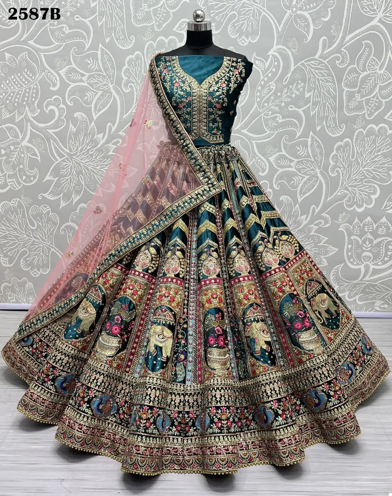 Anjani Art 2587 Velvet Wholesale Lehenga Choli Catalog — Wholesale Lehenga, MPA wholesale from Surat - Gallery Image 5
