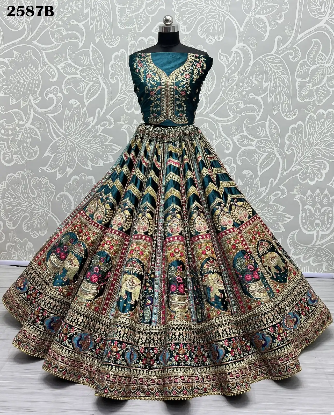 Anjani Art 2587 Velvet Wholesale Lehenga Choli Catalog — Wholesale Lehenga, MPA wholesale from Surat - Gallery Image 2