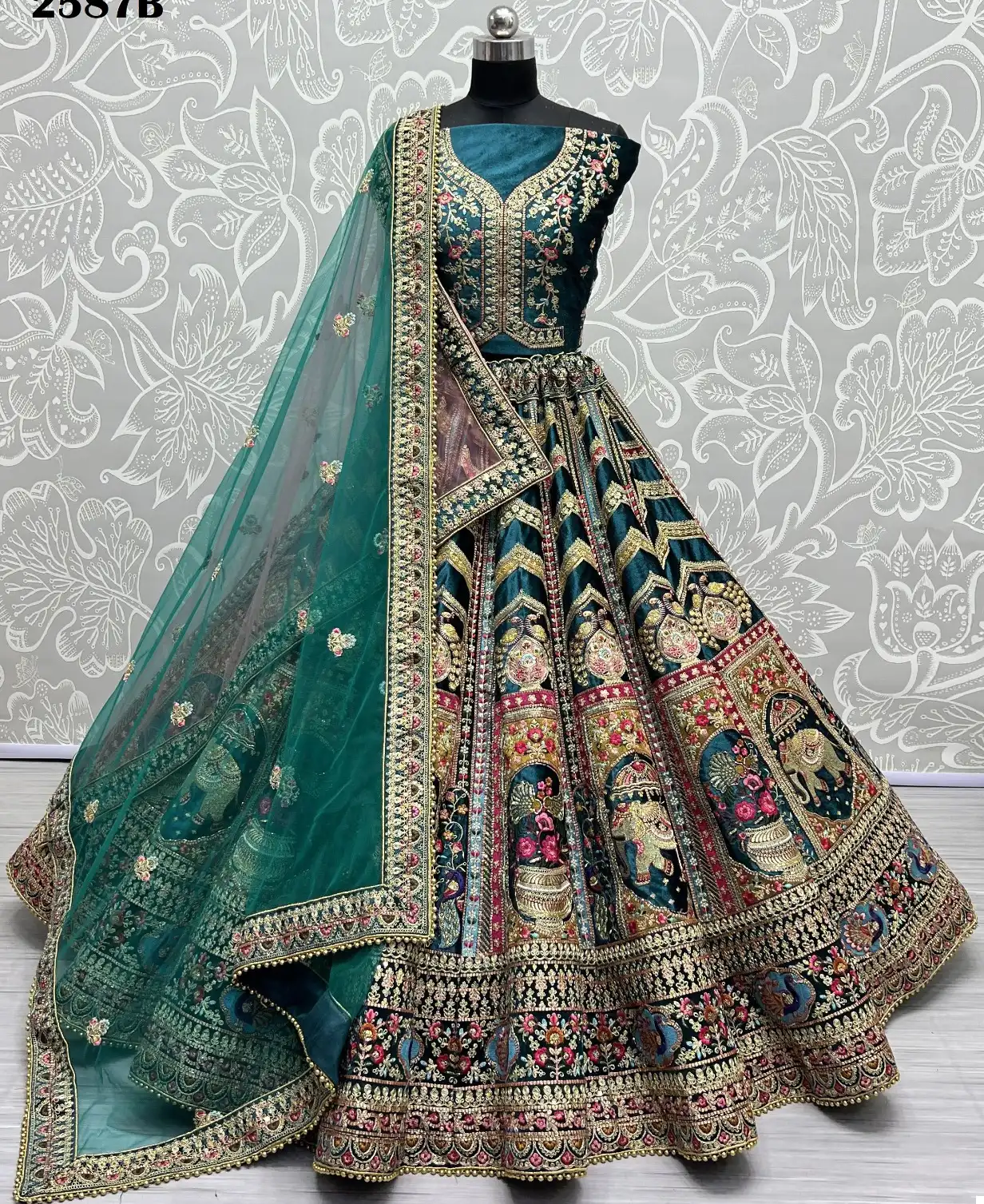 Anjani Art 2587 Velvet Wholesale Lehenga Choli Catalog — Wholesale Lehenga, MPA wholesale from Surat — view 1