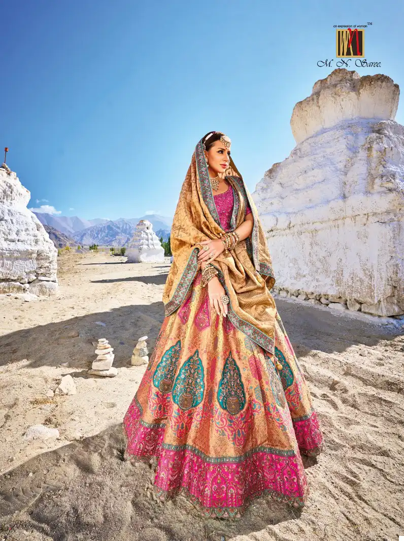 M.N. 7100 Series Viscose Silk Wholesale Heavy Lehenga Choli Catalog — Wholesale Lehenga, MPA wholesale from Surat - Gallery Image 8