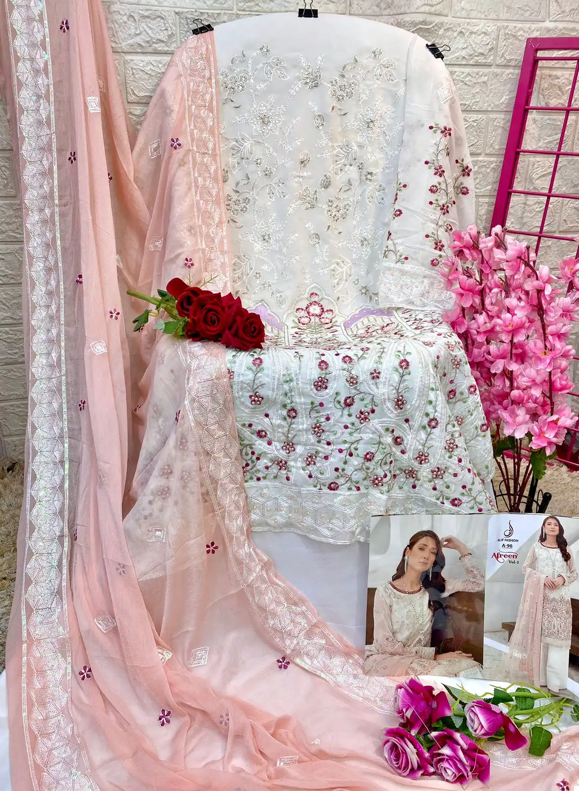 Alif Fashion Aafrin Vol1 Faux Georgette Wholesale Pakistani Salwar Suit Catalog — Wholesale Salwar Suits, MPA wholesale from Surat - Gallery Image 10
