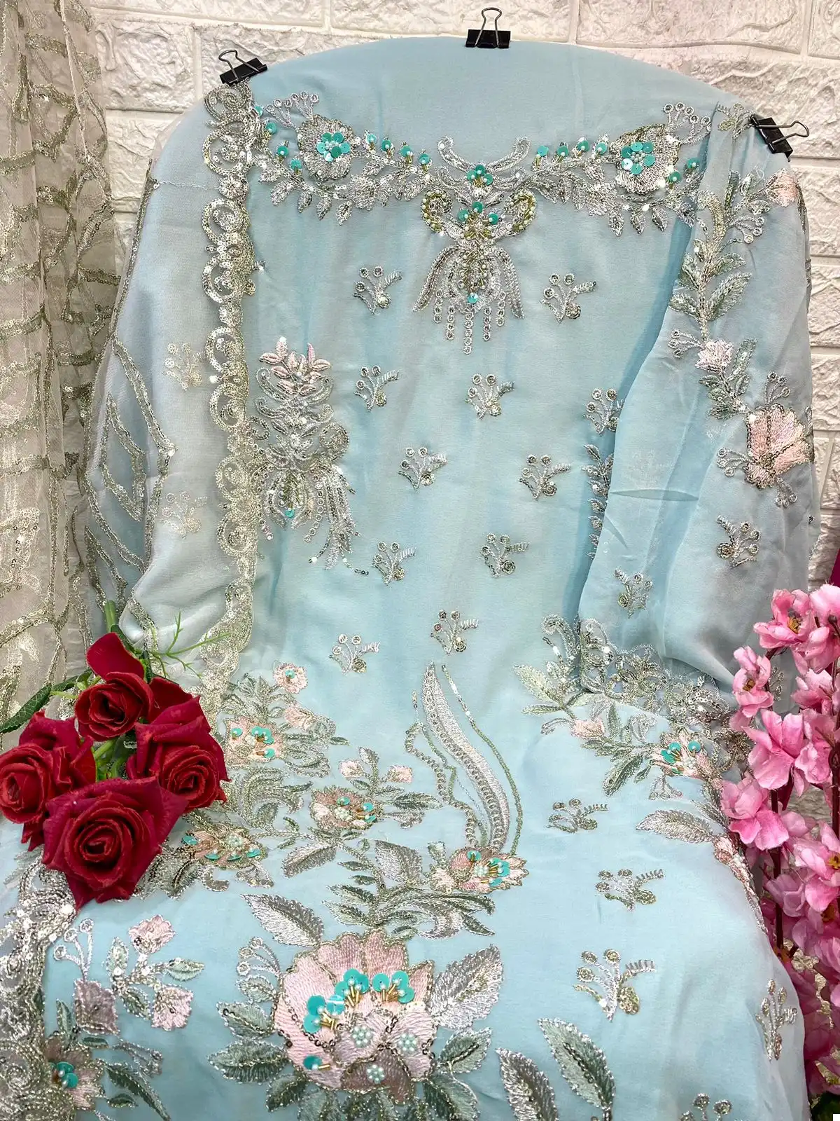 Alif Fashion Aafrin Vol1 Faux Georgette Wholesale Pakistani Salwar Suit Catalog — Wholesale Salwar Suits, MPA wholesale from Surat - Gallery Image 4