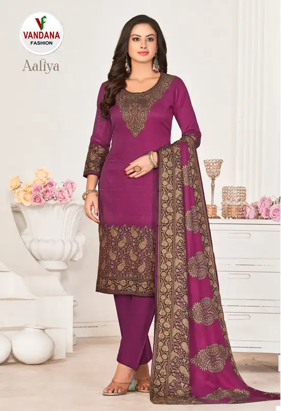 Vandana Aaliya Pashmina Wholesale Winter Wear Salwar Suit Catalog — Wholesale Salwar Suits, MPA wholesale from Surat — Photo 26