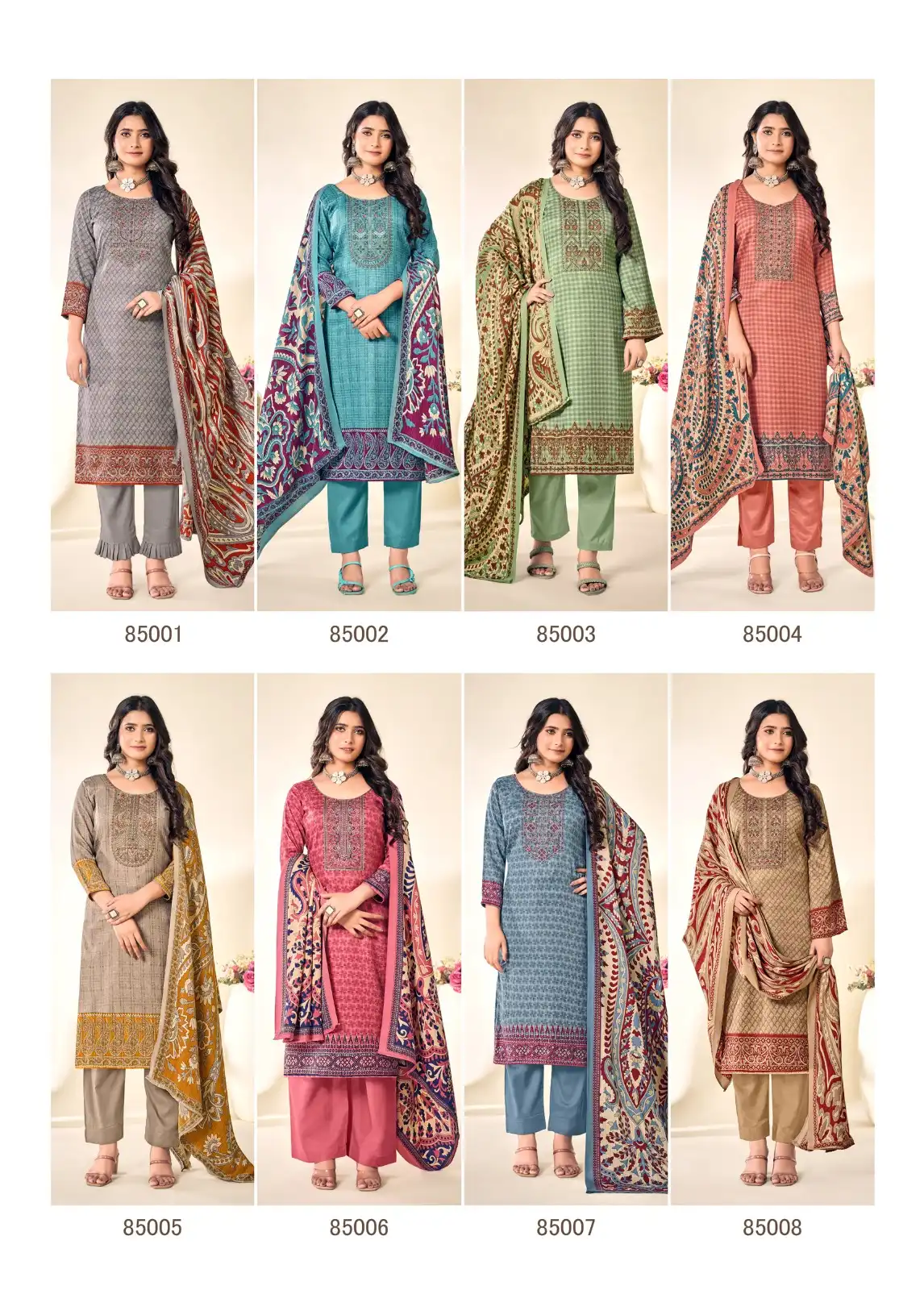Skt Suits Alison Pashmina Wholesale Embroidery Work Winter Wear Salwar Suits Catalog — Wholesale Salwar Suits, MPA wholesale from Surat — view 9