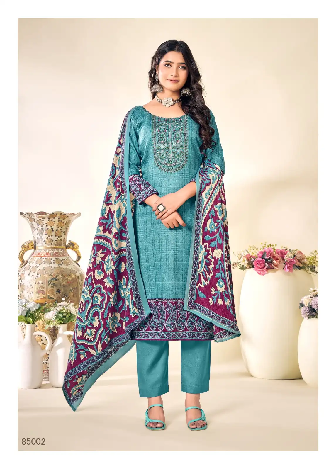 Skt Suits Alison Pashmina Wholesale Embroidery Work Winter Wear Salwar Suits Catalog — Wholesale Salwar Suits, MPA wholesale from Surat - Gallery Image 3