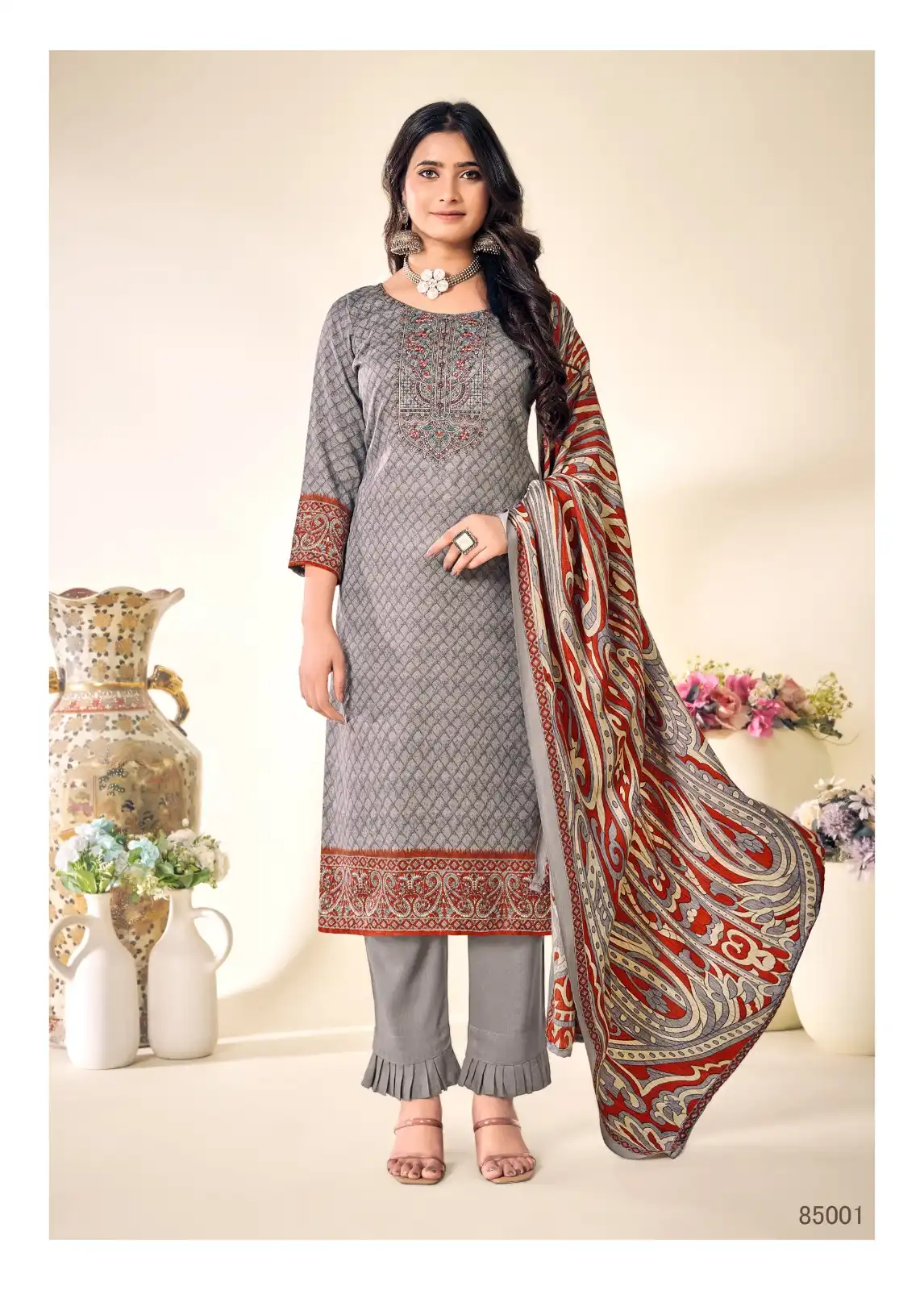 Skt Suits Alison Pashmina Wholesale Embroidery Work Winter Wear Salwar Suits Catalog — Wholesale Salwar Suits, MPA wholesale from Surat - Gallery Image 5